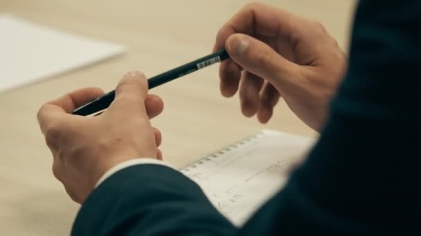 Hands close up. Business people on conference, meeting and record information. - Filmagem, Vídeo