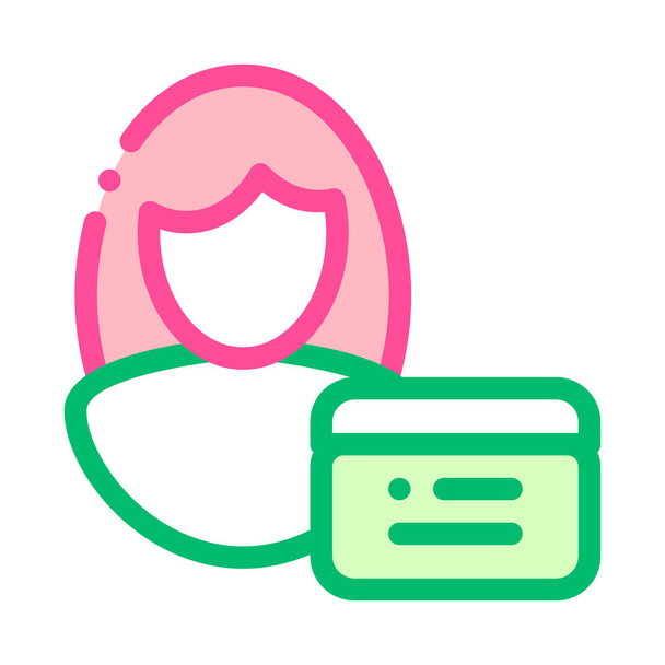 Cosmetic Manager Consultant Vector Thin Line Icon - Vector, Image