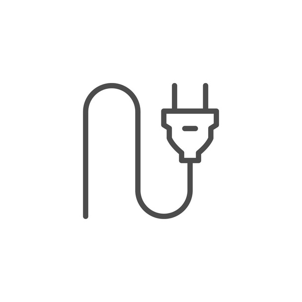 Cable plug line outline icon - ベクター画像
