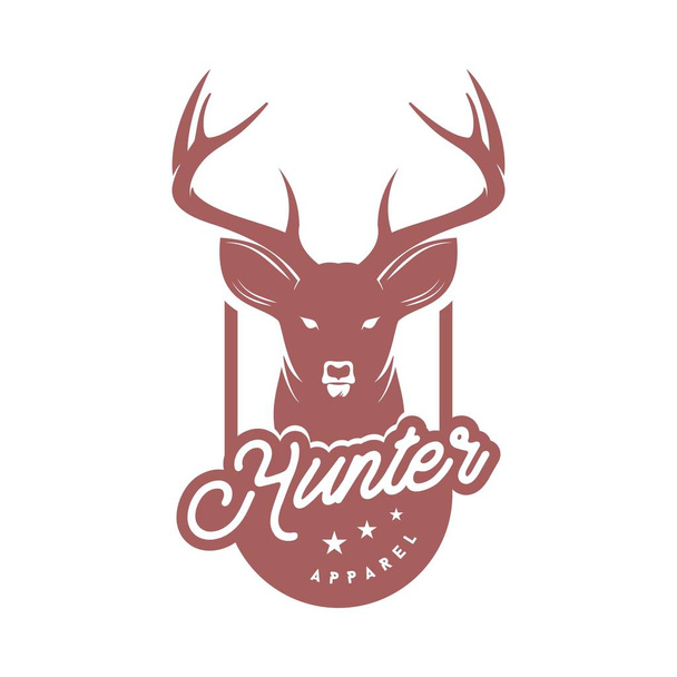 vinobraní jelení hlava logo, ikona a ilustrace - Vektor, obrázek