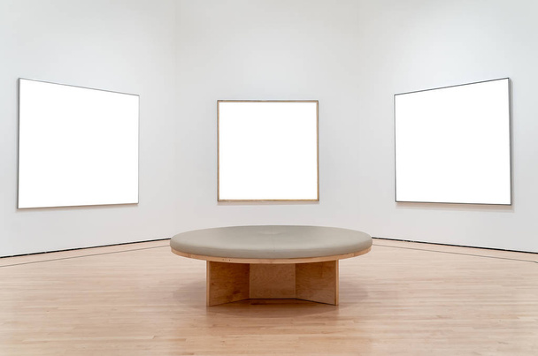 Three white mockup in a museum - Foto, immagini