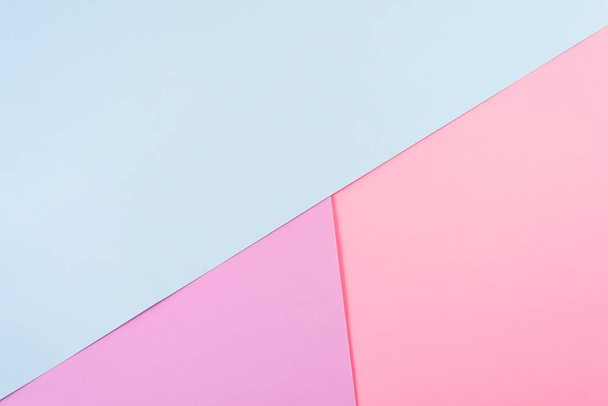 Abstract geometric paper background. Blue pink trend colors. - Φωτογραφία, εικόνα