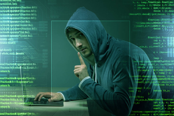 Hacker im digitalen Sicherheitskonzept - Foto, Bild
