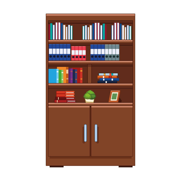 Domácí knihovna s ikonou Knihy - Vektor, obrázek