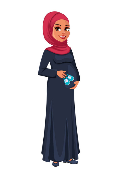 Belle femme musulmane enceinte dans le hijab
 - Vecteur, image
