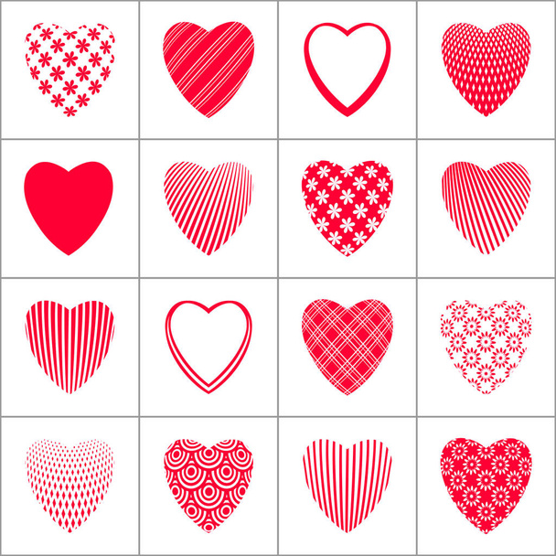 Heart icons. Design elements set. - Vetor, Imagem