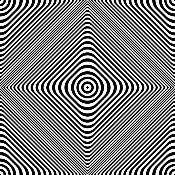 Seamless op art pattern. Lines texture. 3D illusion.  - Vector, Image