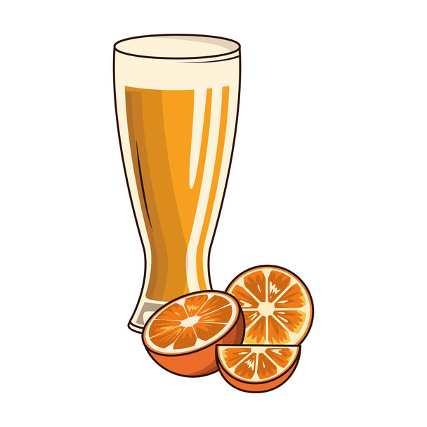 orange juice glass icon, colorful design - Wektor, obraz
