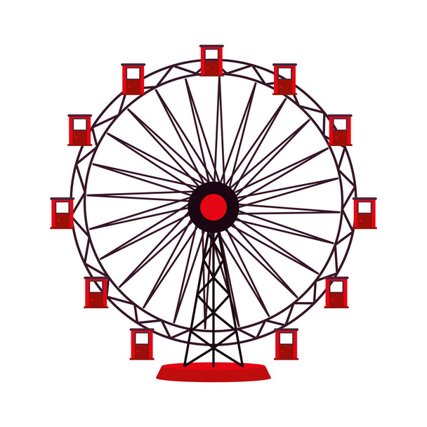 atracción de rueda panorámica icono aislado
 - Vector, imagen