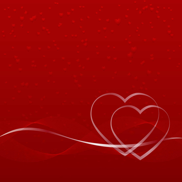 Valentin nap keret vektor szív háttér két szív egy szalagos vonal - Vektor, kép