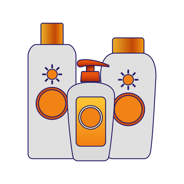 sunscreens bottles icon - Vector, Image