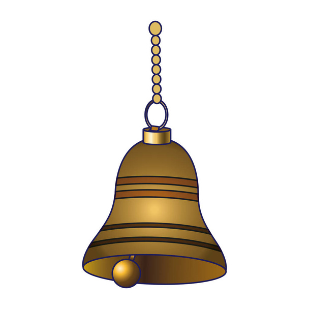 golden bell hanging icon, colorful design - Vecteur, image