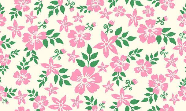 Seamless valentine flower pattern background, with leaf floral elegant decor. - Vector, Image