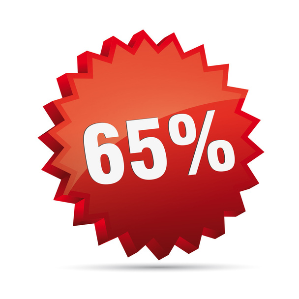 65 pour cent 3D Discount publicité bouton action badge best-seller pour cent vente boutique gratuite
 - Vecteur, image