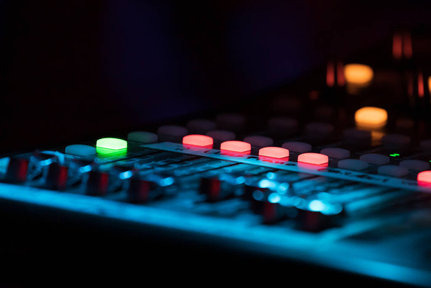 Professional concert sound mixer with sliders and regulators - Photo, Image