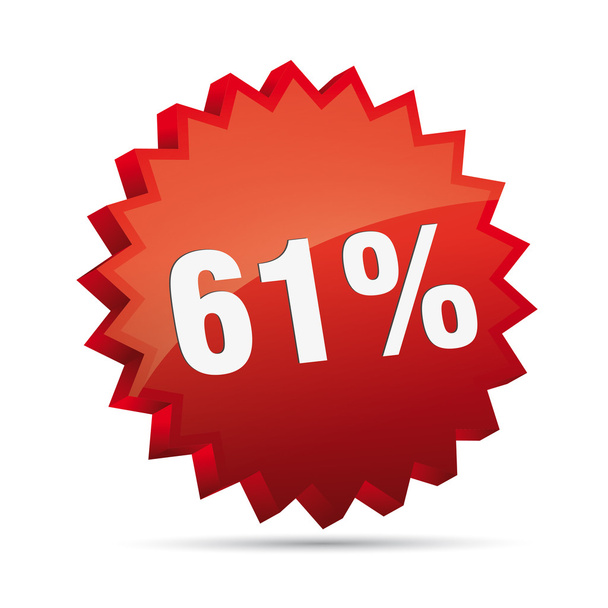 61 pour cent 3D Discount publicité bouton action badge best-seller pour cent vente boutique gratuite
 - Vecteur, image
