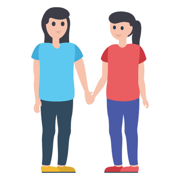 Best friend, besties Vector Illustration icon which can be easily modified - Vector, Image