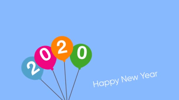 elegancki i prosty Szczęśliwego Nowego Roku 2020 intro, film graficzny ruchu 4k - Materiał filmowy, wideo