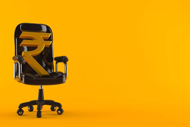 Simbolo valuta rupia sulla sedia da lavoro
 - Foto, immagini
