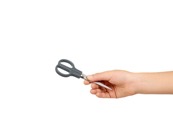 Little scissors for kids. Preschool education supply. - Zdjęcie, obraz