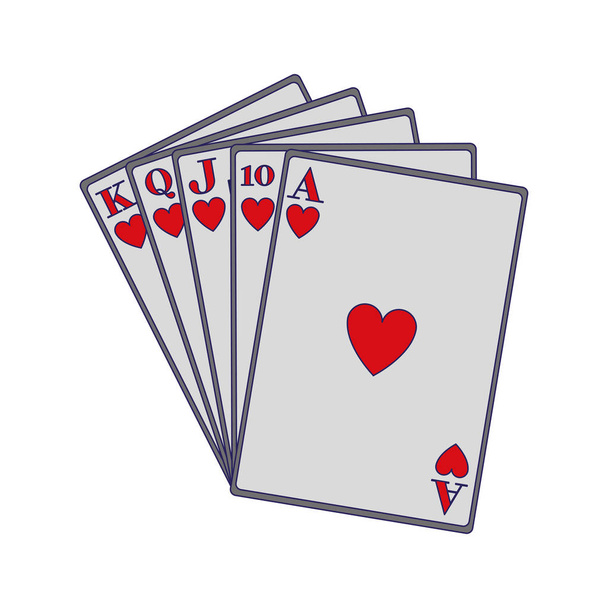 hart speelkaarten icoon, plat ontwerp - Vector, afbeelding