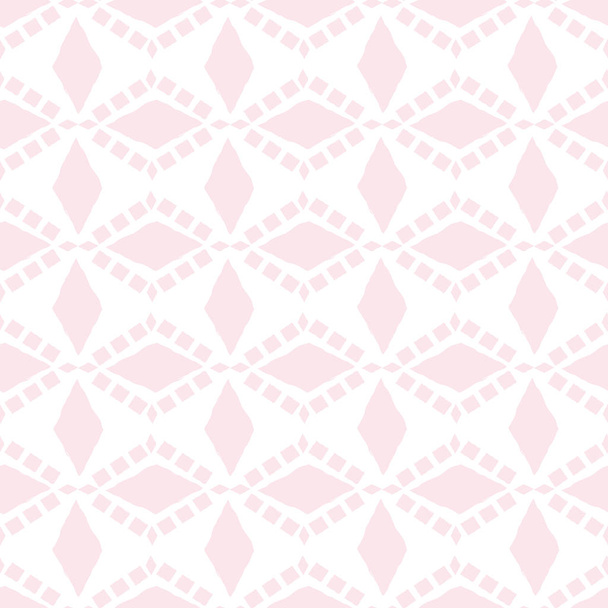 Vector pastel pink and white diamond cross style pattern background. Seamless geometric design. Irregular painterly effect. Great for wellness, summer, sport products, packaging, home decor stationery - Vector, Image