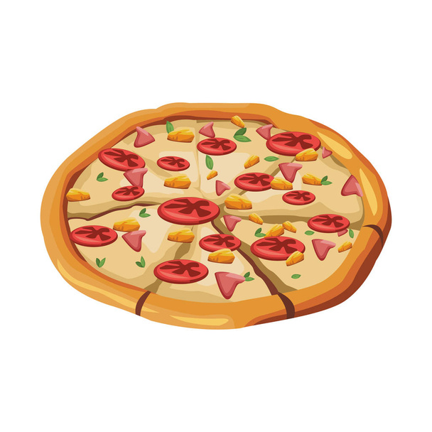 italská pizza ikona, design rychlého občerstvení - Vektor, obrázek