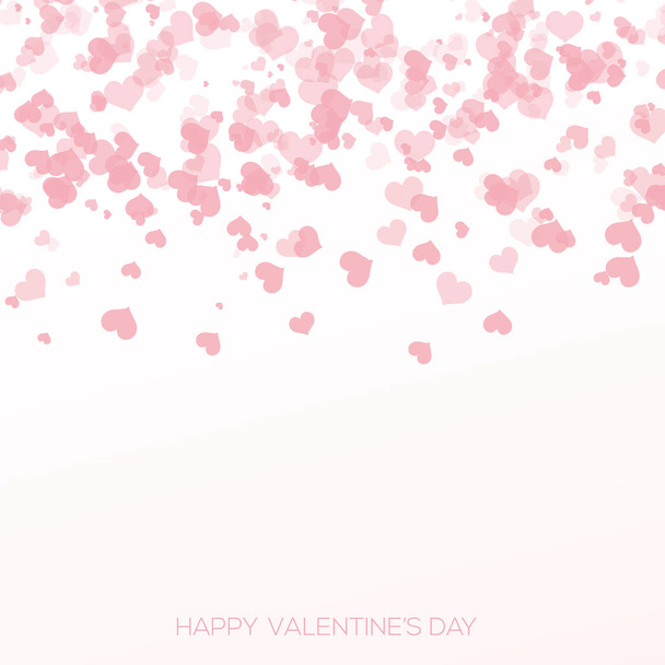 Valentijnskaart met vallende roze harten. Vector. - Vector, afbeelding