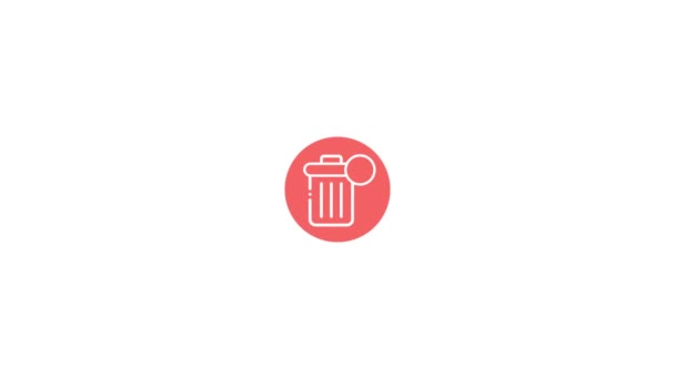 Animação do ícone da caixa de lixo. Isolado sobre um fundo branco
. - Filmagem, Vídeo