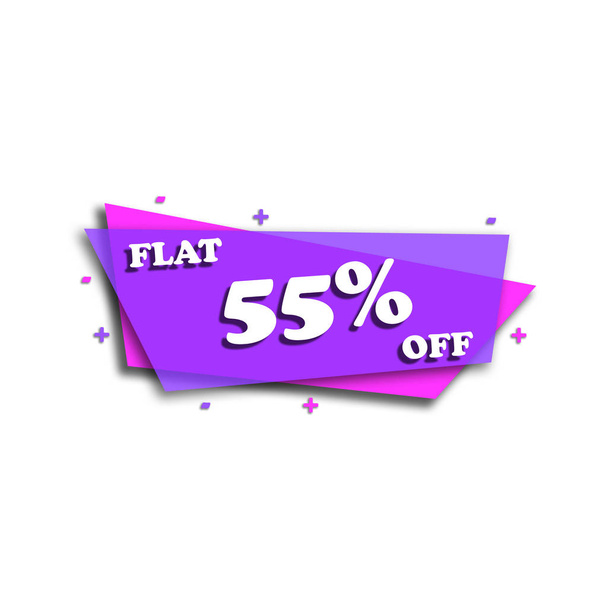FLAT 55% OFF - PROMOTION LABEL - ADVERTISEMENT - Photo, Image