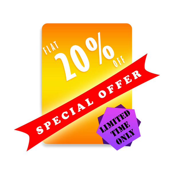 Flat 20% Off Special offer Limited Time Only - Reklamní štítek - Reklama - Fotografie, Obrázek
