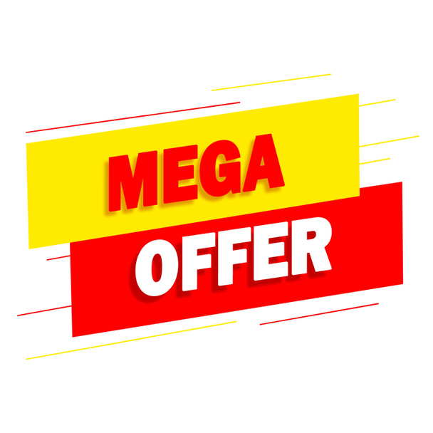 Mega Aanbieding - Promotie Label - Advertentie - Foto, afbeelding