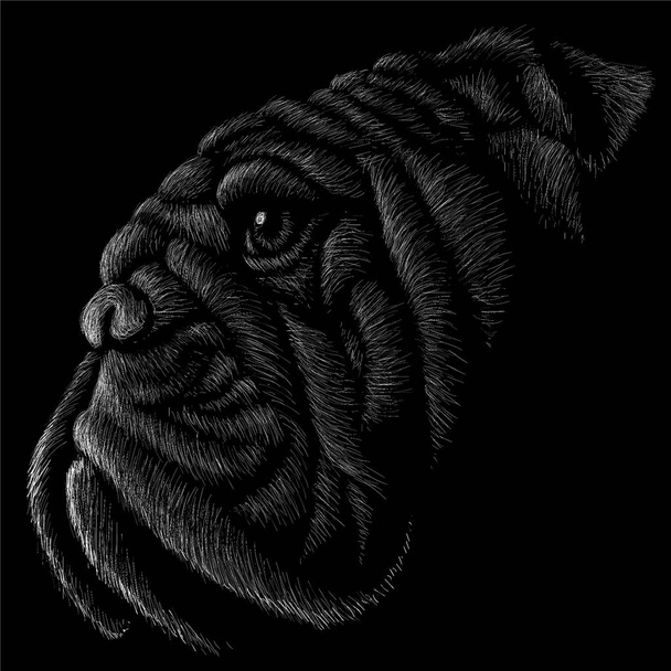 logo dog for tattoo or T-shirt design or outwear, simply illustration  - Photo, Image