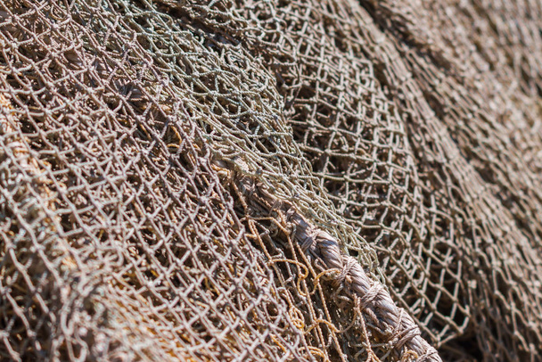 Eski balıkçı ağlarının eksik arkaplanı geometrik desen. - Fotoğraf, Görsel