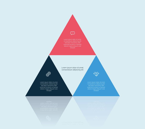 triangle diagram. Colorful vector design for workflow layout, diagram, number options - Vector, imagen