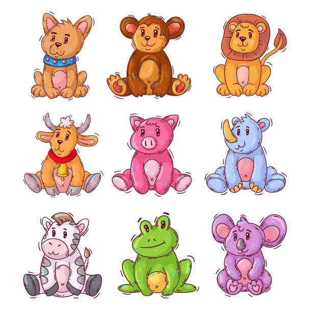 Set of cute baby animals. Vector illustration isolated on a white background. - Vettoriali, immagini