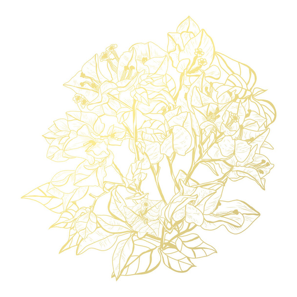 golden floral decoration - Vektor, obrázek