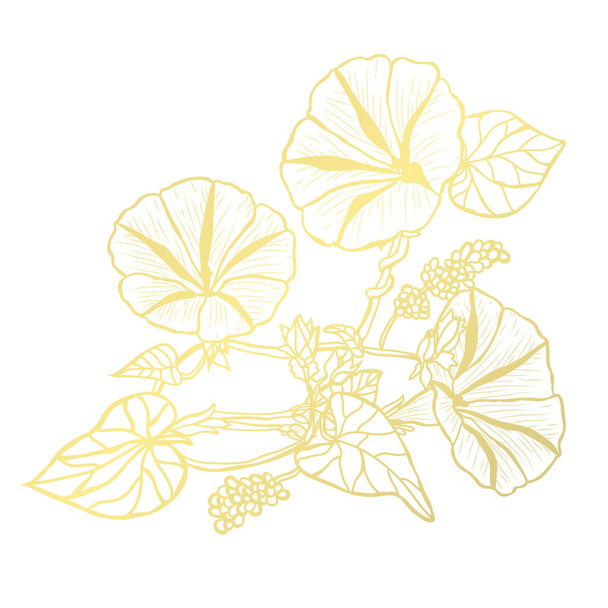 golden floral decoration - Vektor, kép