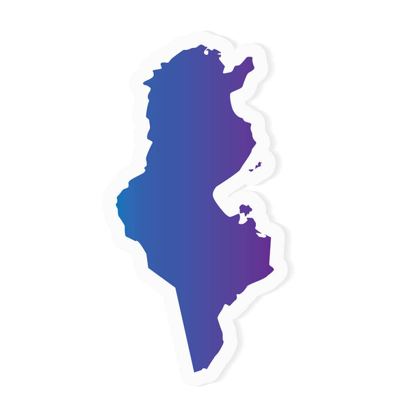 gradientowa mapa Tunezji - ilustracja wektora - Wektor, obraz
