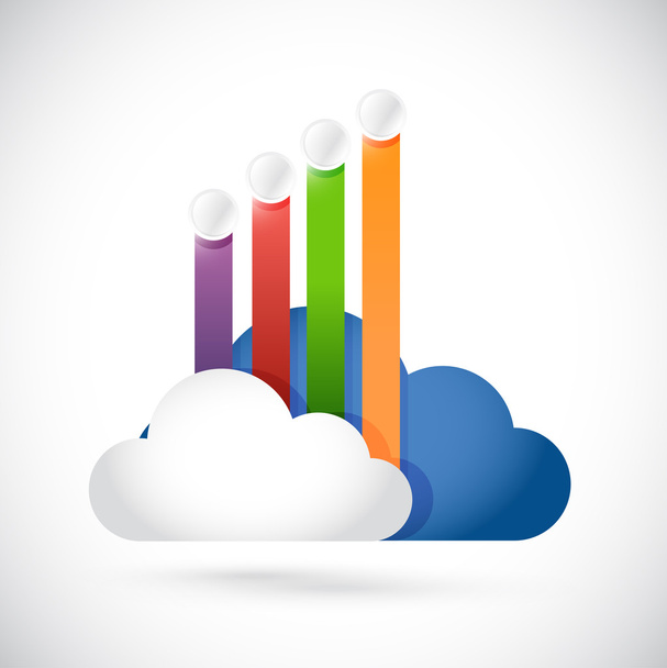 cloud computing with color banners illustration - Zdjęcie, obraz