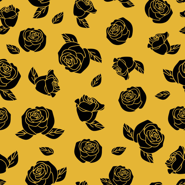Κίτρινα μαύρα τριαντάφυλλα - Διάνυσμα, εικόνα
