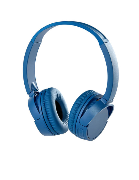 Blauwe draadloze hoofdtelefoon - Foto, afbeelding