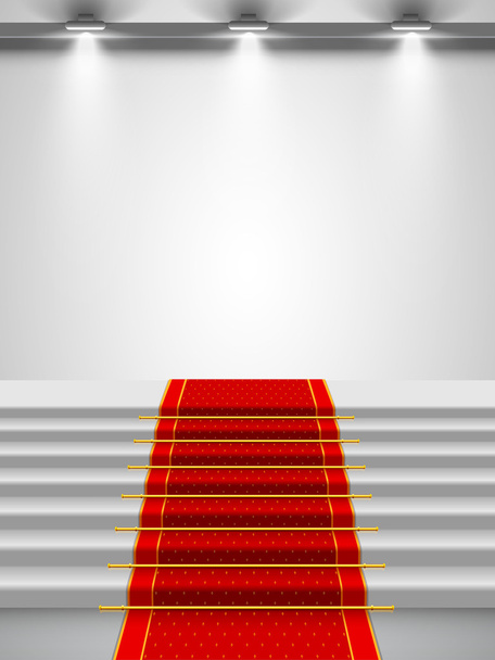 Escadas cobertas com tapete vermelho
 - Vetor, Imagem