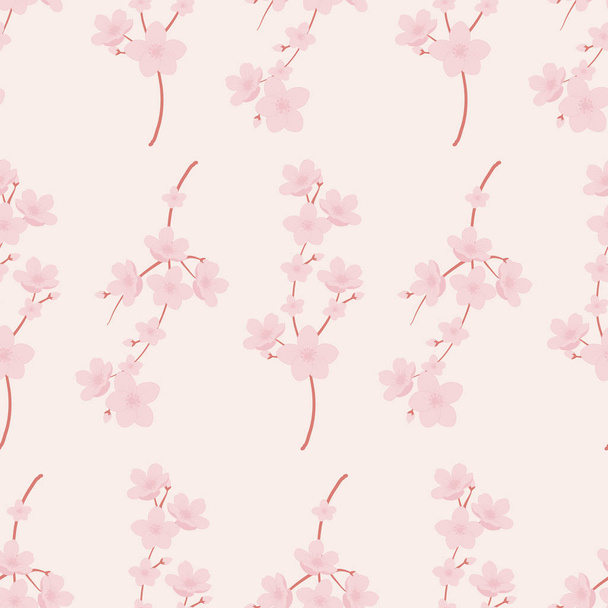 cseresznyevirág-összetétel zökkenőmentes mintázatú kivitelben - Vektor, kép