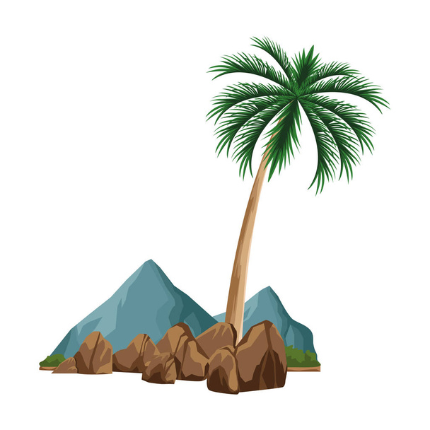pietra e icona di palma, design piatto
 - Vettoriali, immagini