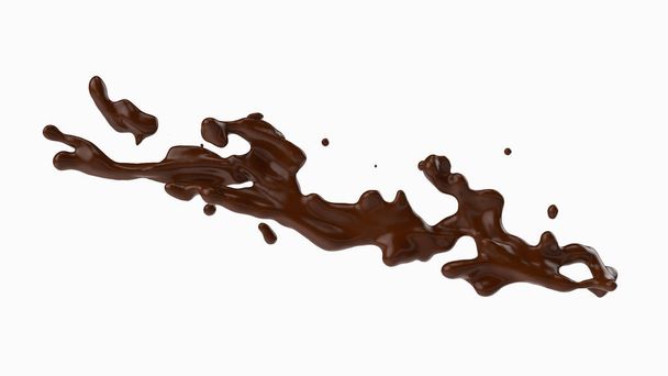 Un chorrito de chocolate. representación 3d, ilustración 3d. - Foto, Imagen