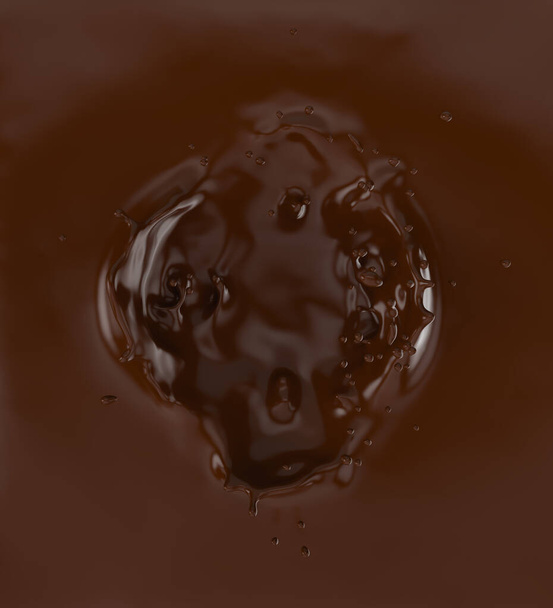 Un chorrito de chocolate. representación 3d, ilustración 3d. - Foto, imagen
