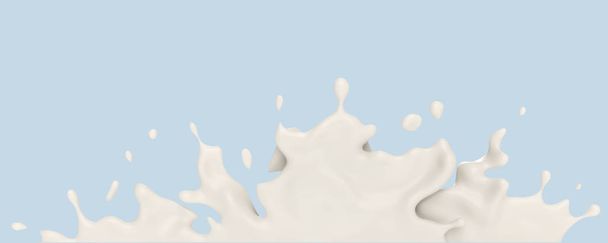 melk of yoghurt splash, 3D illustratie. - Foto, afbeelding
