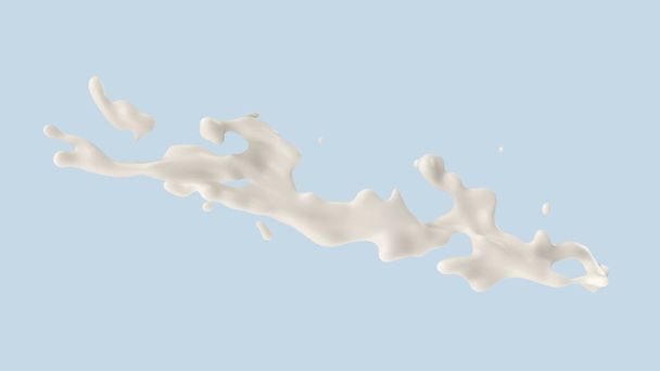 tej vagy joghurt csobbanás, 3D illusztráció. - Fotó, kép