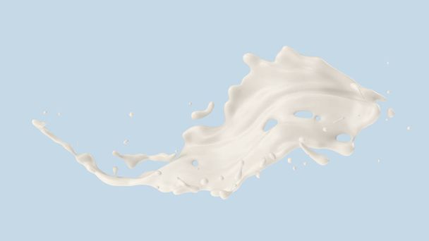 milk or yogurt splash, 3d illustration. - Photo, Image